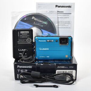 Panasonic Lumix DMC-TS2 Digital Camera 14MP 4.6x Opt Zoom HD Video 32GB SD MINT